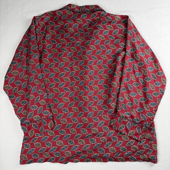 Christian Dior Pyjama Men's Silk Pajama Top Paisley Pattern Red Blue Large - Picture 2 of 6